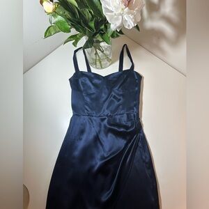 Reformation silk navy mini dress🪻